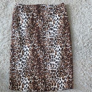 White House Black Market Leopard Print Pencil Skirt - Brown & Black